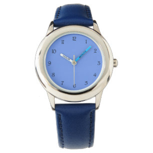 Black Script Numbers on Blue wacnt Watch