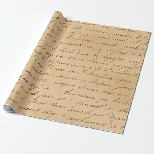 Black Script on Tan Wrapping Paper