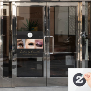 Black Script Photo Lashes Business  Window Cling