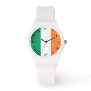 Black Script Roman Numbers Irish Flag wacnt Watch
