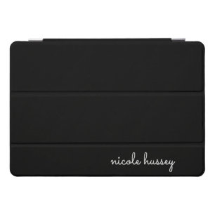 Black Script    Stylish Monogram Modern Minimalist iPad Pro Cover