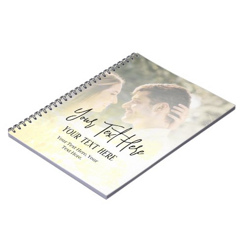 Black Script Text With Vintage Photo  Notebook