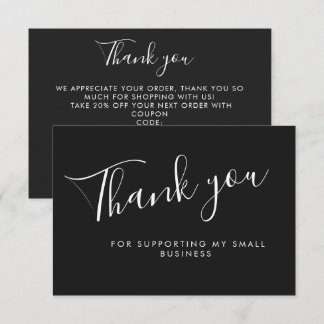 Black Script Thank You Card Discount Review Busine