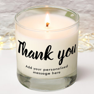 Black Script Thank You Scented Candle