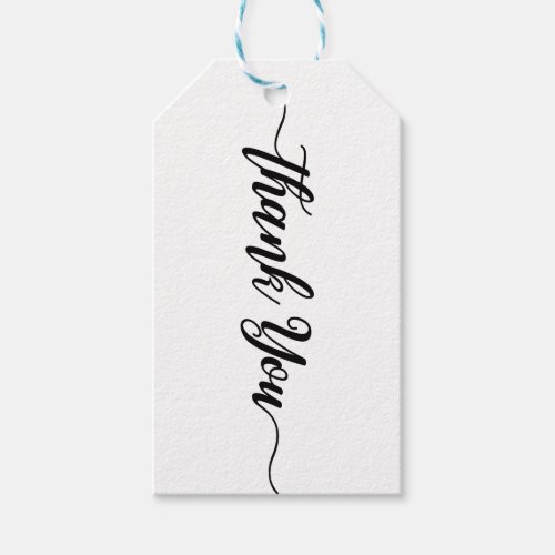 Black Script Type White Thank You Party Modern Gift Tags