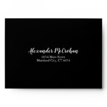 Black Script Typography Return Address Mailing Envelope Black Script Typography Return Address Mailing Envelope