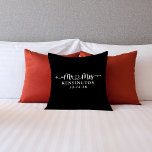Black Script Wedding Heart Arrow Mr Mrs Throw Pillow<br><div class="desc">Script Wedding Heart Arrows Mr Mrs Throw Pillow personalized with the happy couple's last name,  & wedding date! Easy to customize for the perfect gift for weddings,  anniversaries,  first Christmas,  engagement,  etc. Please contact us at cedarandstring@gmail.com if you need assistance with the design or matching products.</div>