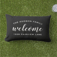 Black Script Welcome Monogram Porch