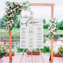 Black Script Welcome Seating Chart Any Event Foam Board