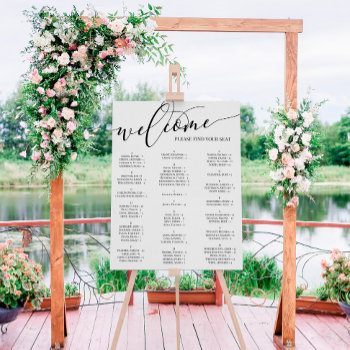 Black Script Welcome Seating Chart Any Event Foam Board by Paperpaperpaper at Zazzle