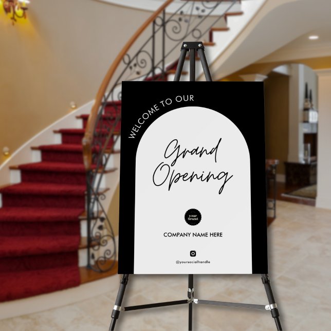 Black Script Welcome To Grand Opening Arch Logo  Foam Board (Creator Uploaded)