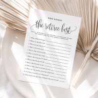 Black Script Who Knows the Retiree Best Game Card