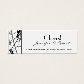 Black Scroll Border Wedding Drink Ticket