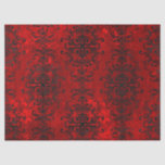 Black Scroll Designs on Shades of Red Decoupage Tissue Paper