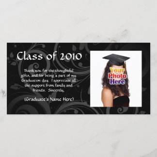 Black Scroll Graduation Announcement/Thank You Thank You Card