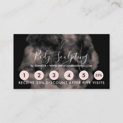 Black sculpting contouring spa tan business card