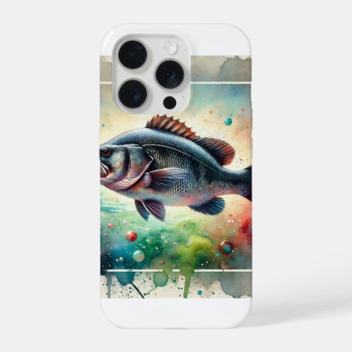 Black Sea Bass 200624AREF101 _ Watercolor iPhone 15 Pro Case