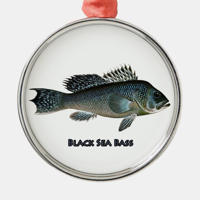 Black Sea Bass Metal Ornament (Front)