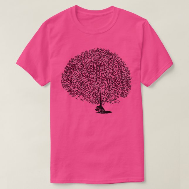 Black Sea Fan Coral T-Shirt (Design Front)