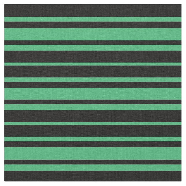 Black & Sea Green Pattern Fabric (Close Up)