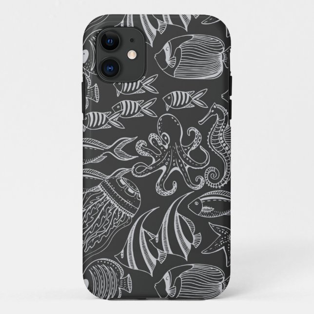 Black Sea Pattern Case-Mate iPhone Case (Back)