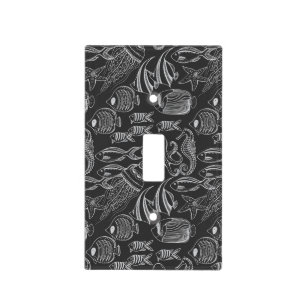 Black Sea Pattern Light Switch Cover
