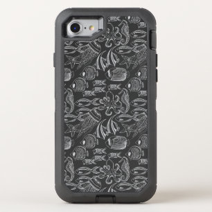 Black Sea Pattern OtterBox Defender iPhone SE/8/7 Case