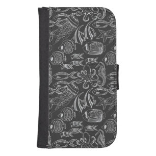 Black Sea Pattern Phone Wallet