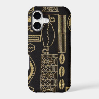 Black Sea Shell Mud Cloth iPhone Case