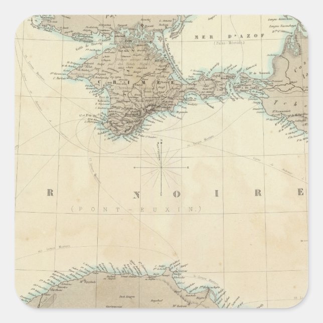 Black Sea Square Sticker (Front)