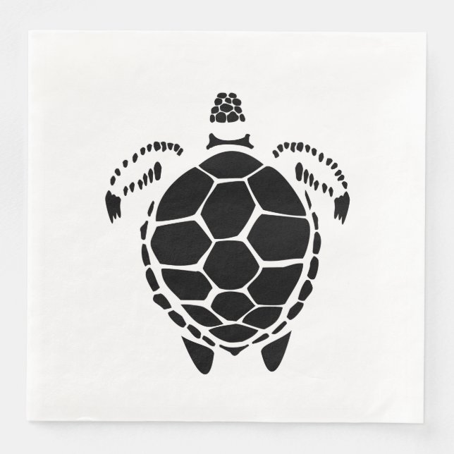 Black Sea Tortoise Shell Paper Dinner Napkins (Front)
