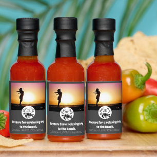 Black Sea Turtle Silhouette Monogram Photo Hot Sauces