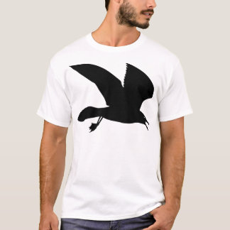 Black Seagull Soaring Through the Air T-Shirt