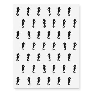Black Seahorses - Temporary Tattoos