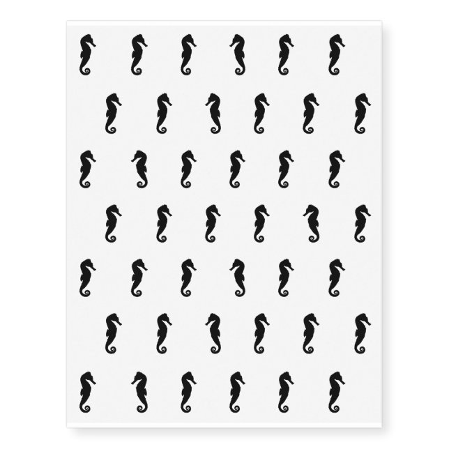 Black Seahorses - Temporary Tattoos (Front)