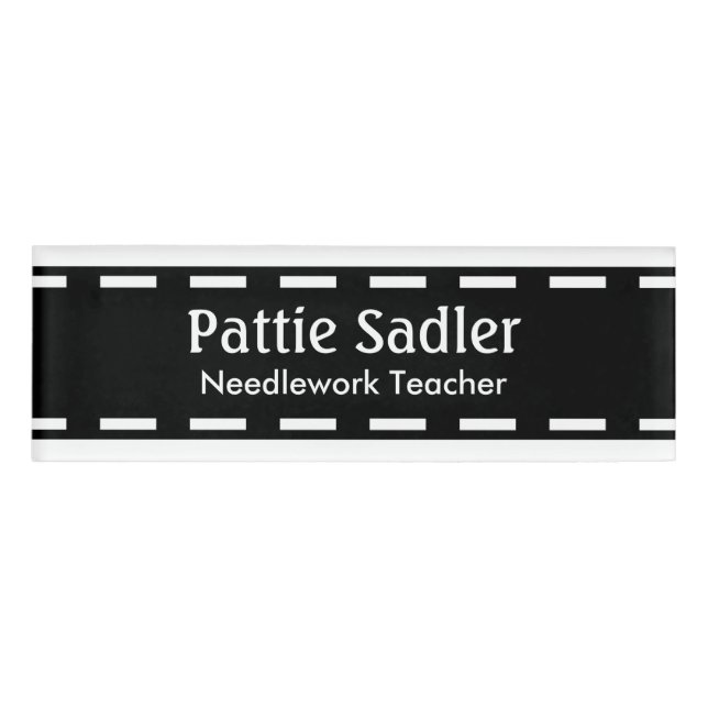 Black seam border + your ideas name tag (Front)