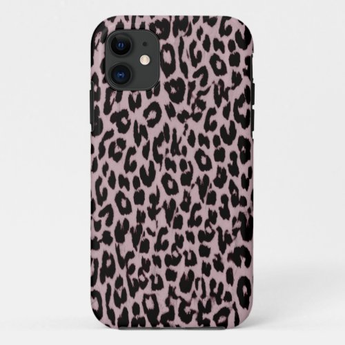 Black seamless animal print texture of leopard 2 iPhone 11 case