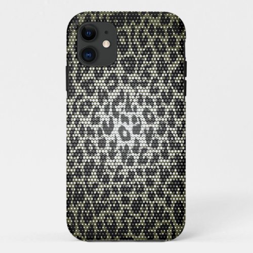 Black seamless animal print texture of leopard iPhone 11 case