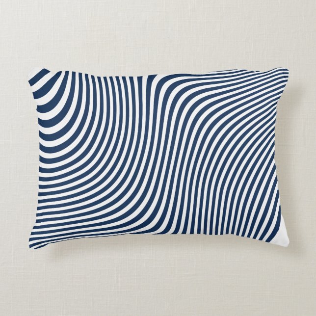 Black Seamless Zigzag Pattern Accent Pillow (Front)