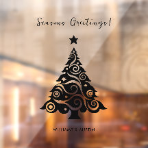Black Seasons Greetings Christmas Tree Business