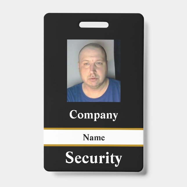 Black Security ID Badge (Front)