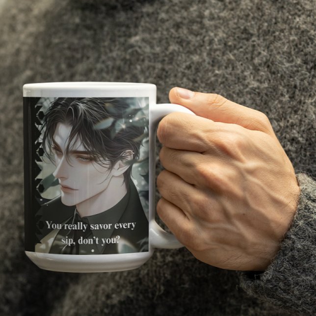 Black Seductive Anime Character jealous Coffee Mug (Creator Uploaded)