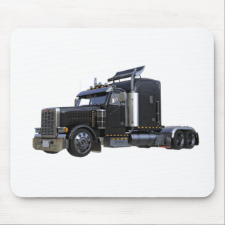 Black Semi Tractor Trailer Truck Mouse Pad