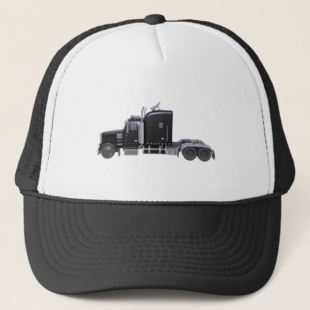 Black Semi Truck with Full Lights In 