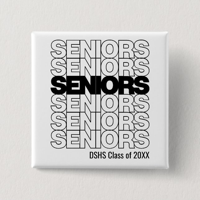 Black Seniors Seniors Seniors Button (Front)