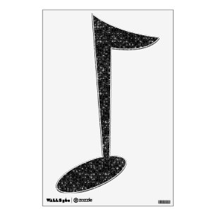 Black Sequin Effect 8th Note Wall Decal