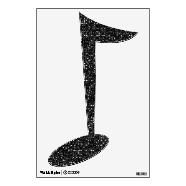 Black Sequin Effect 8th Note Wall Decal (Front)