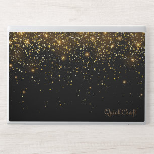 Black Sequin Glitter Handwritten Calligraphy HP Laptop Skin
