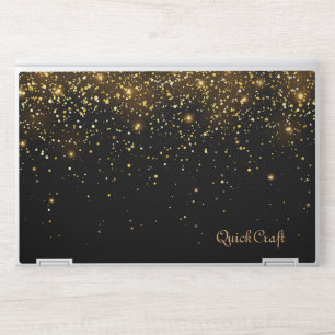 Black Sequin Glitter Handwritten Calligraphy HP Laptop Skin