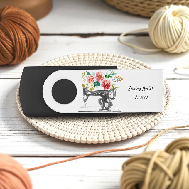 Black Sewing Machine Tailor Fashion Designer Flash Drive (Creator Uploaded)